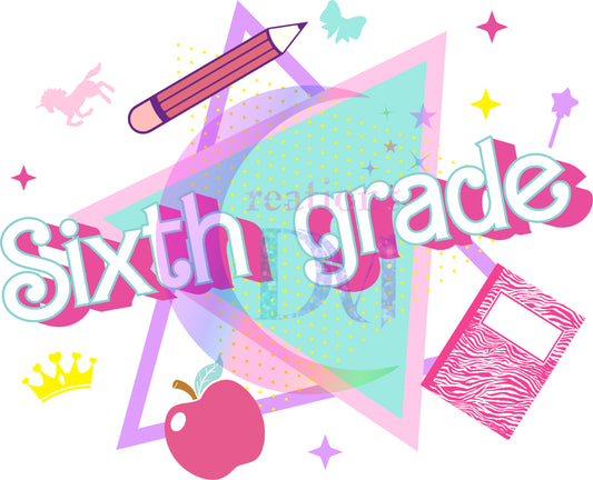 back to school DTF -  sixth grade triangle