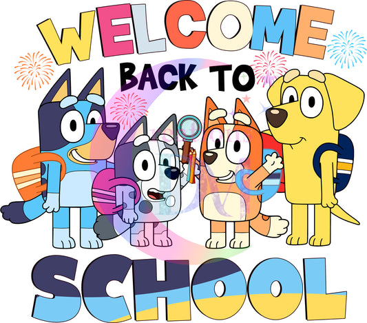 back to school DTF - welcome back to school bluey