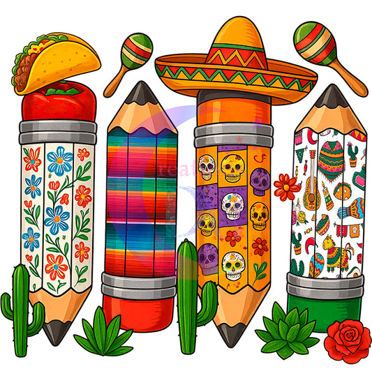 cinco de mayo DTF -  CINCO DE MAYO pencils