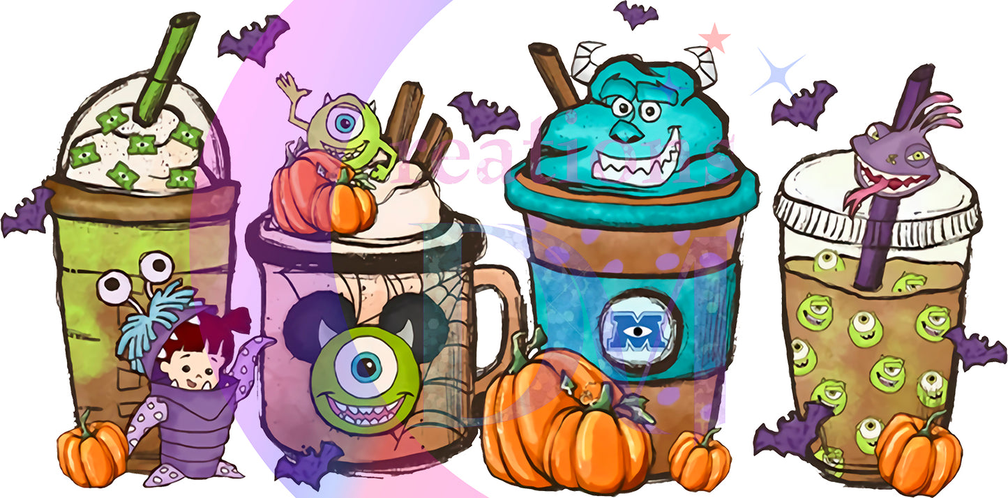 halloween DTF - cups - monsters inc.