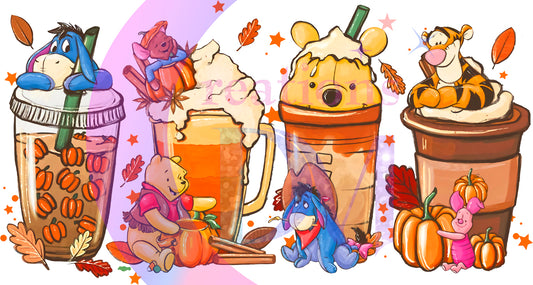 halloween DTF - cups - Winnie the Pooh ( fall )