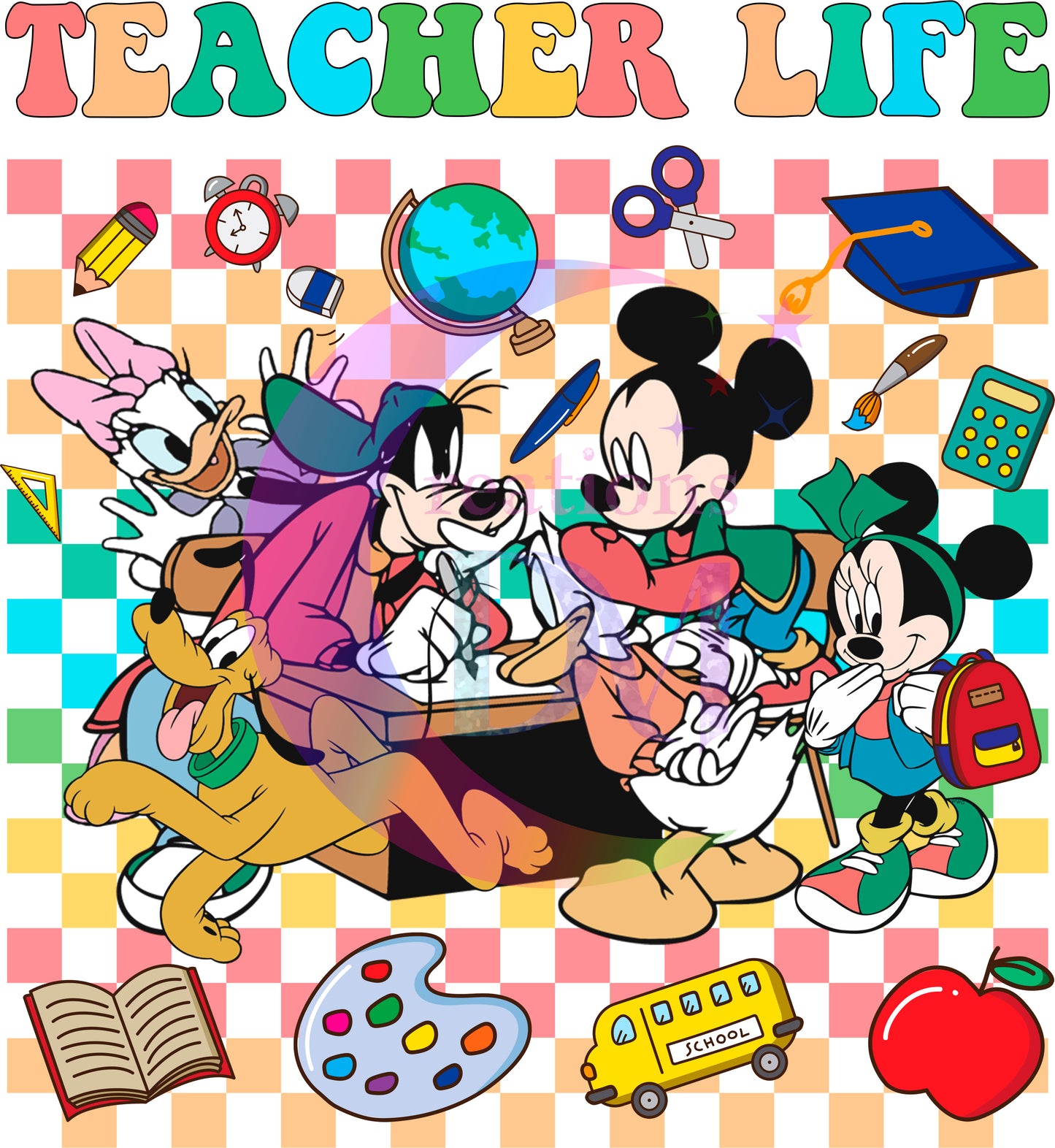 back to school DTF - teacher life mickey