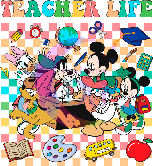 back to school DTF - teacher life mickey