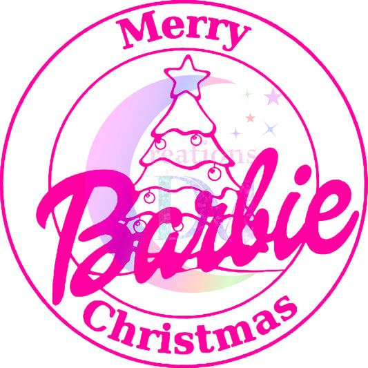 Christmas DTF - barbie - merry Christmas barbie