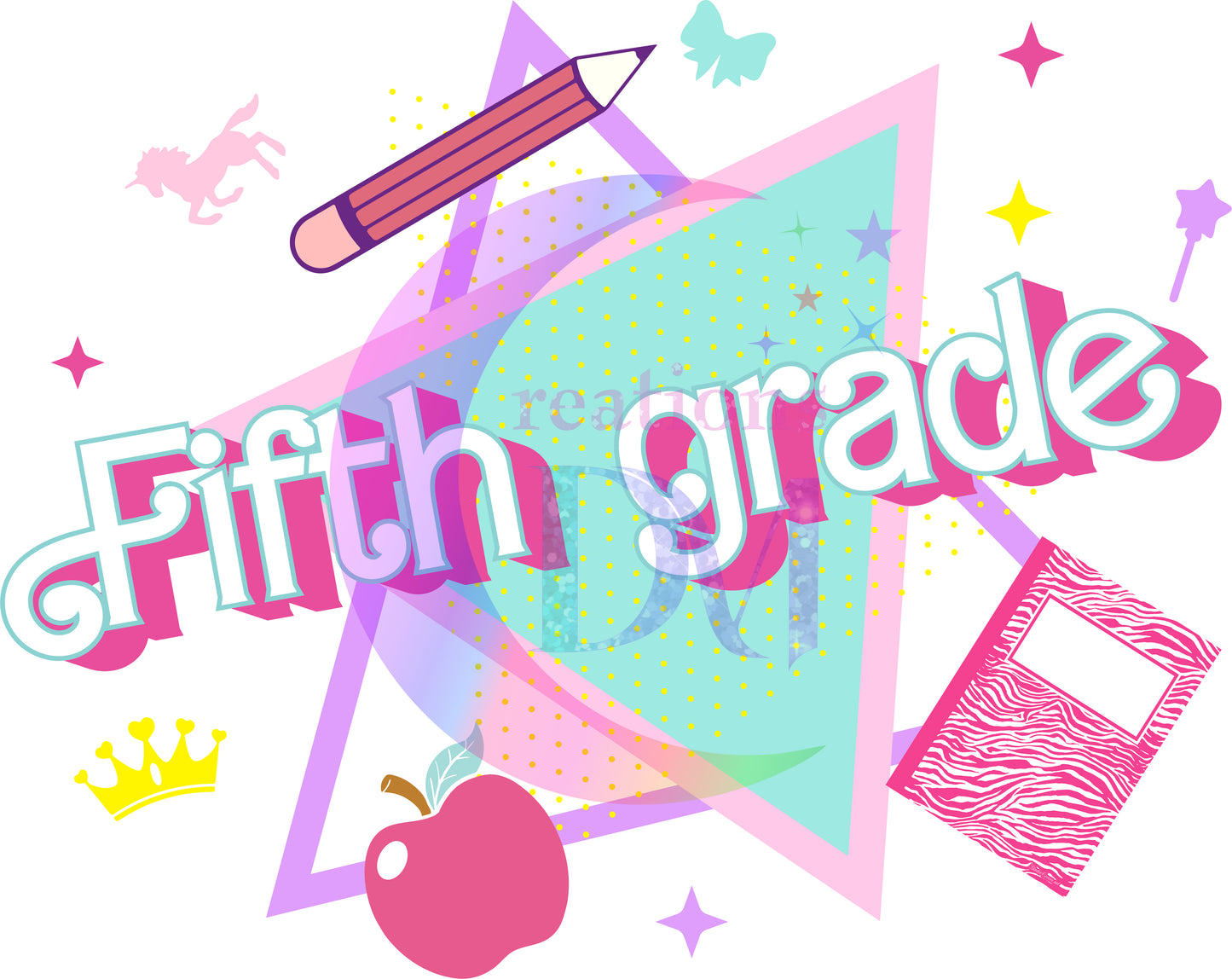 back to school DTF -  fifth grade triangle