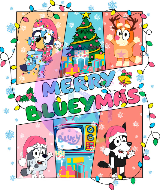 Christmas DTF - bluey - merry Christmas x6