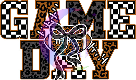 Football - game day cheetah print and checkers