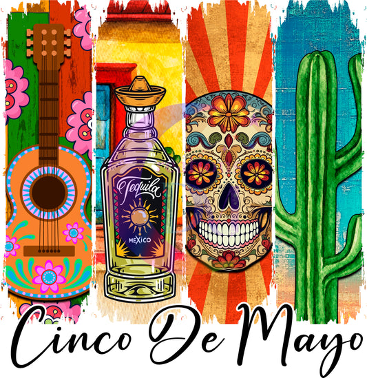 cinco de mayo DTF -  cinco de mayo, black letters