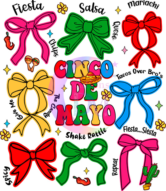 cinco de mayo DTF -  cinco de mayo bows