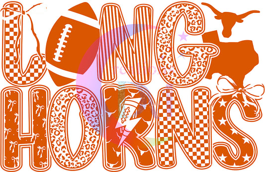 Texas Longhorns Sports  -  Longhorns orange outline