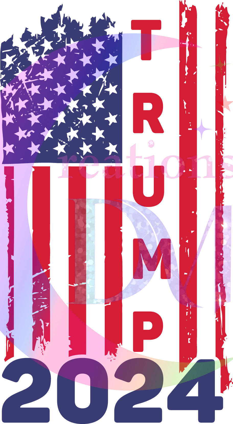 2024 Election - trump American flag vertical