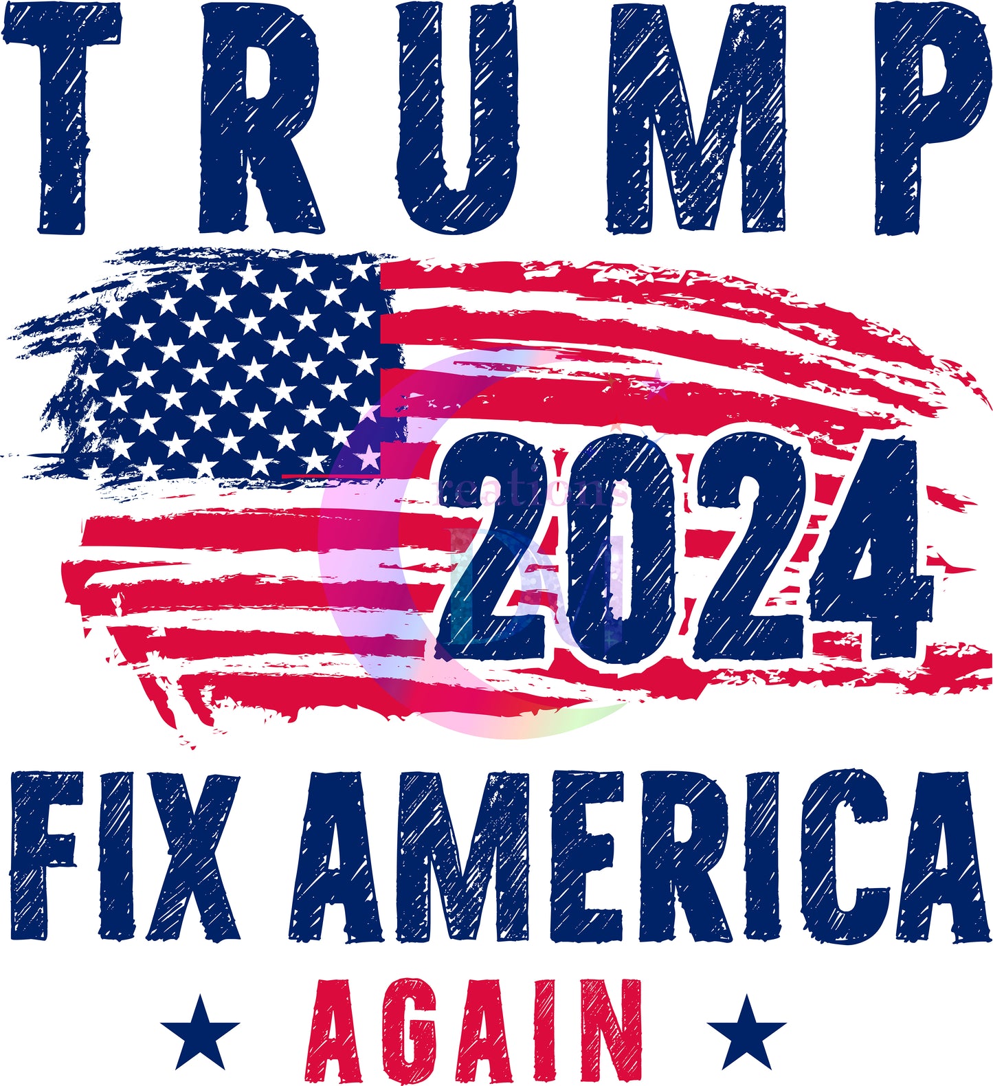 2024 Election - trump - 2024 fix america again flag