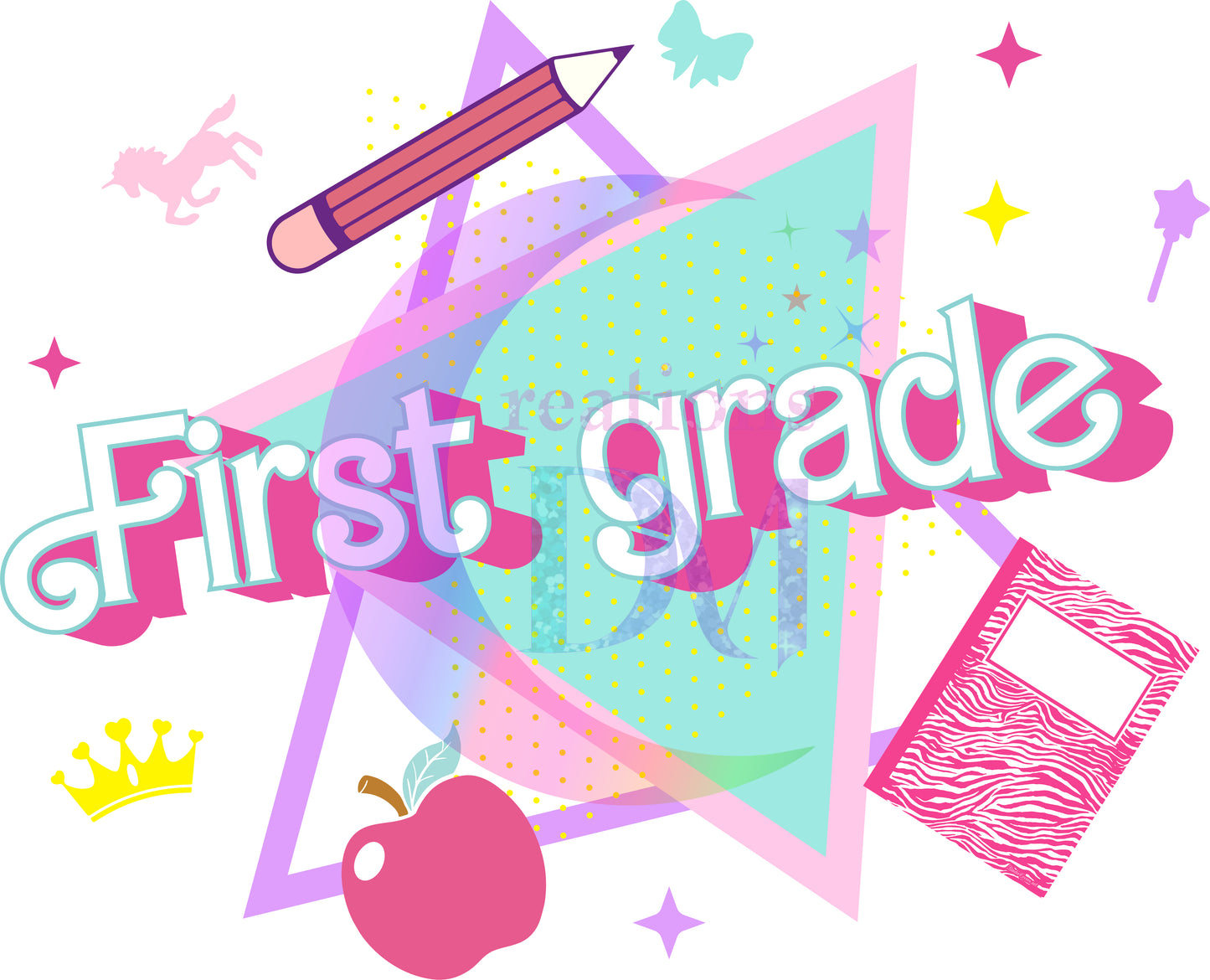 back to school DTF -   first grade triangle