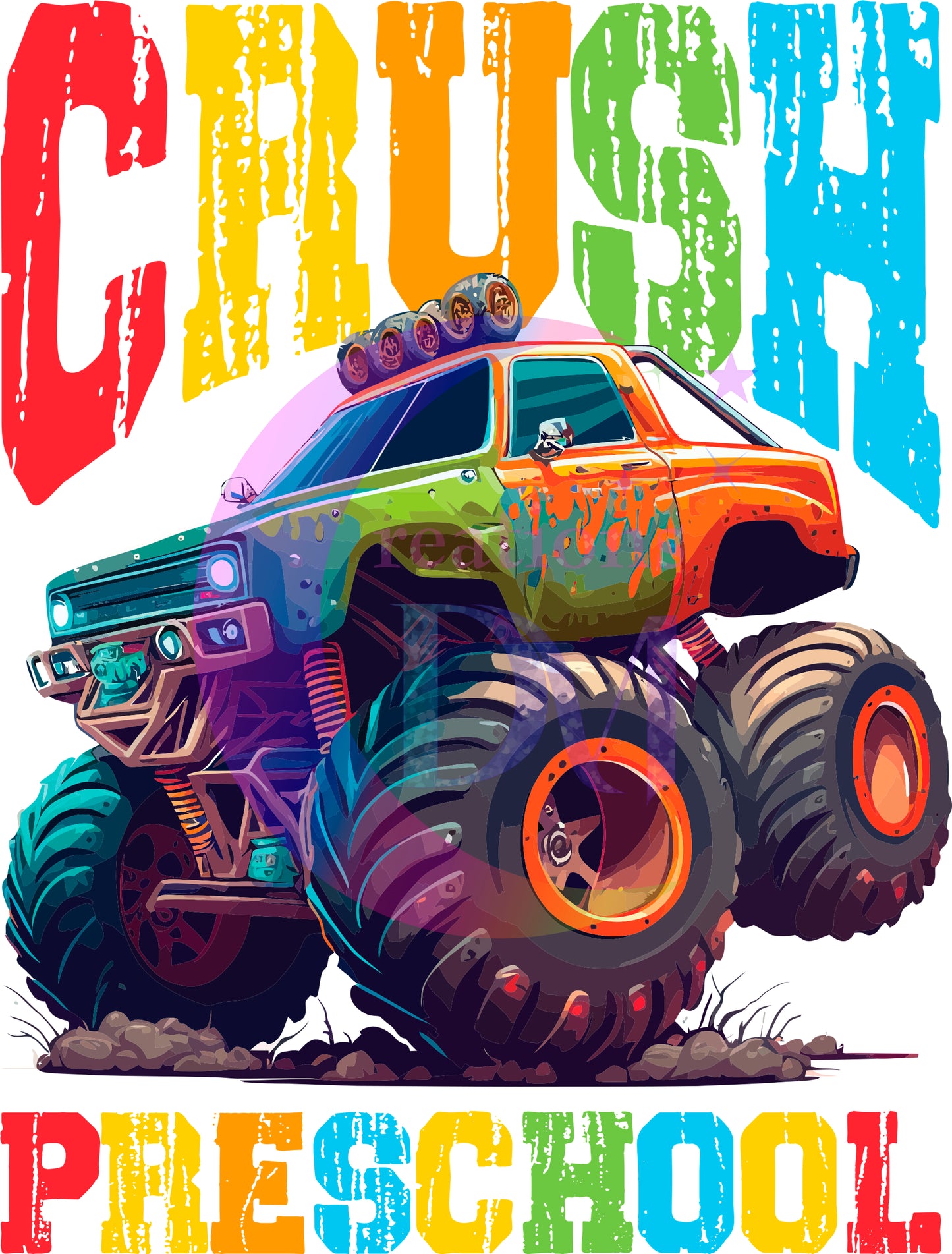 back to school DTF -  ready crush 7th grade monster truck