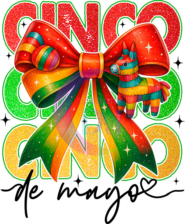 cinco de mayo DTF -  CINCO DE MAYO BOW