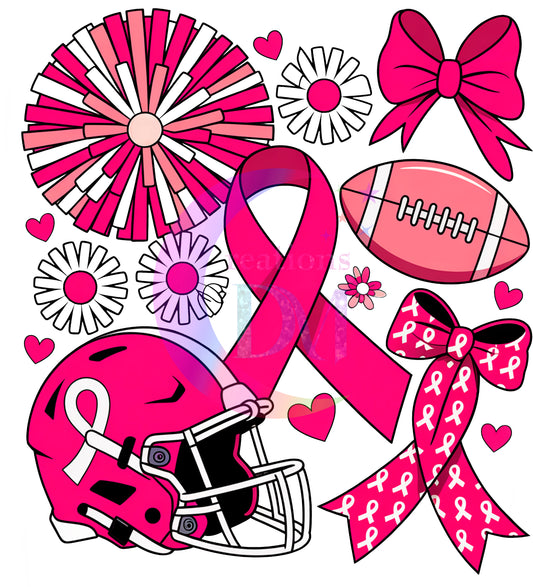 Football - pink breast cancer football helmet