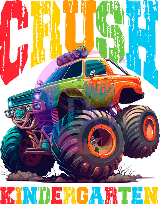 back to school DTF -  ready crush 8th grade monster truck