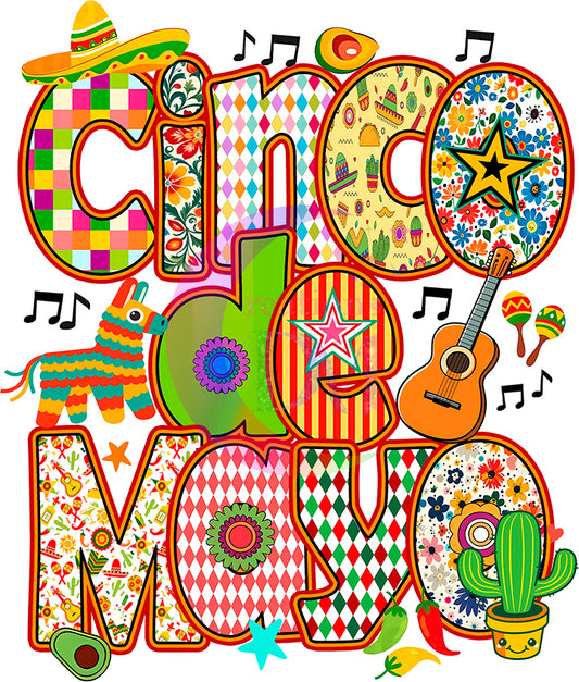 cinco de mayo DTF -  CINCO DE MAYO guitars and cactus