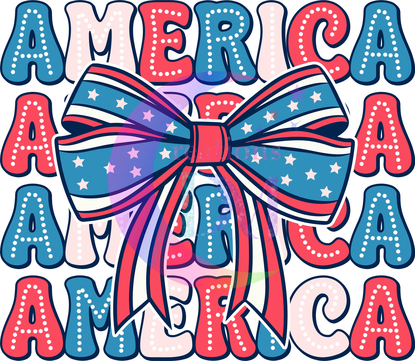 Fourth of July  -  America x4 with bow