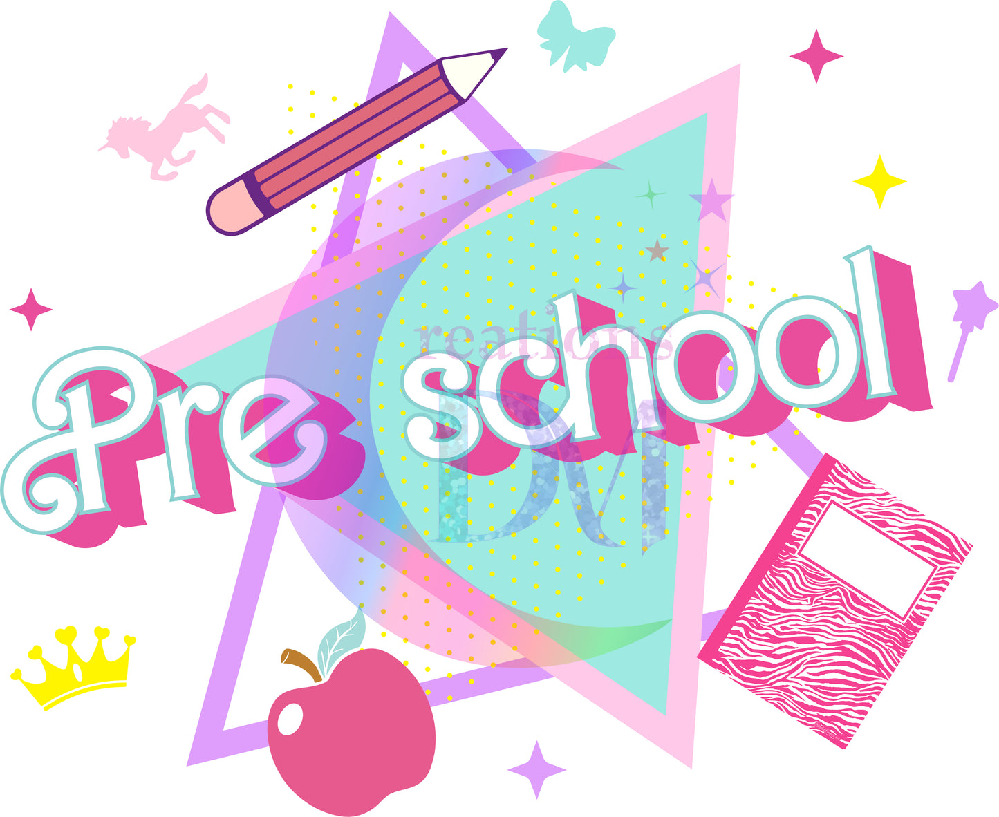 back to school DTF -   pre-school grade triangle