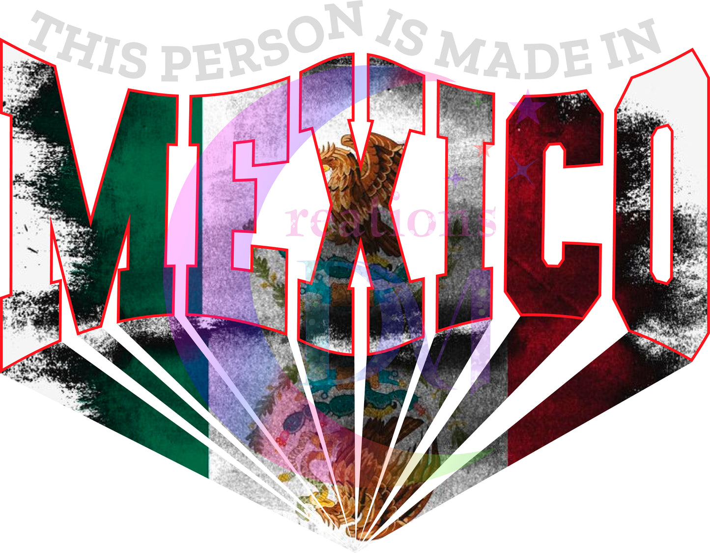 Independence Day - Mexico - this person is made in mexico faded