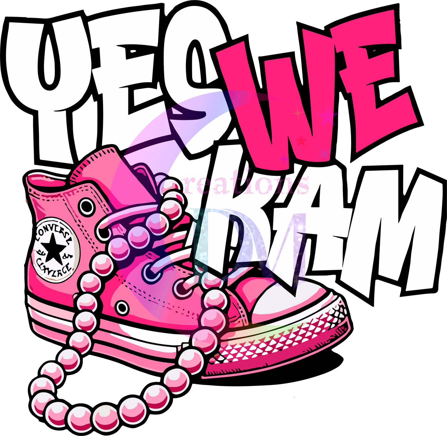 2024 Election -  2024 kamala harris converse yes we cam -pink and white