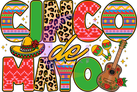 cinco de mayo DTF -  cinco de mayo leopard print