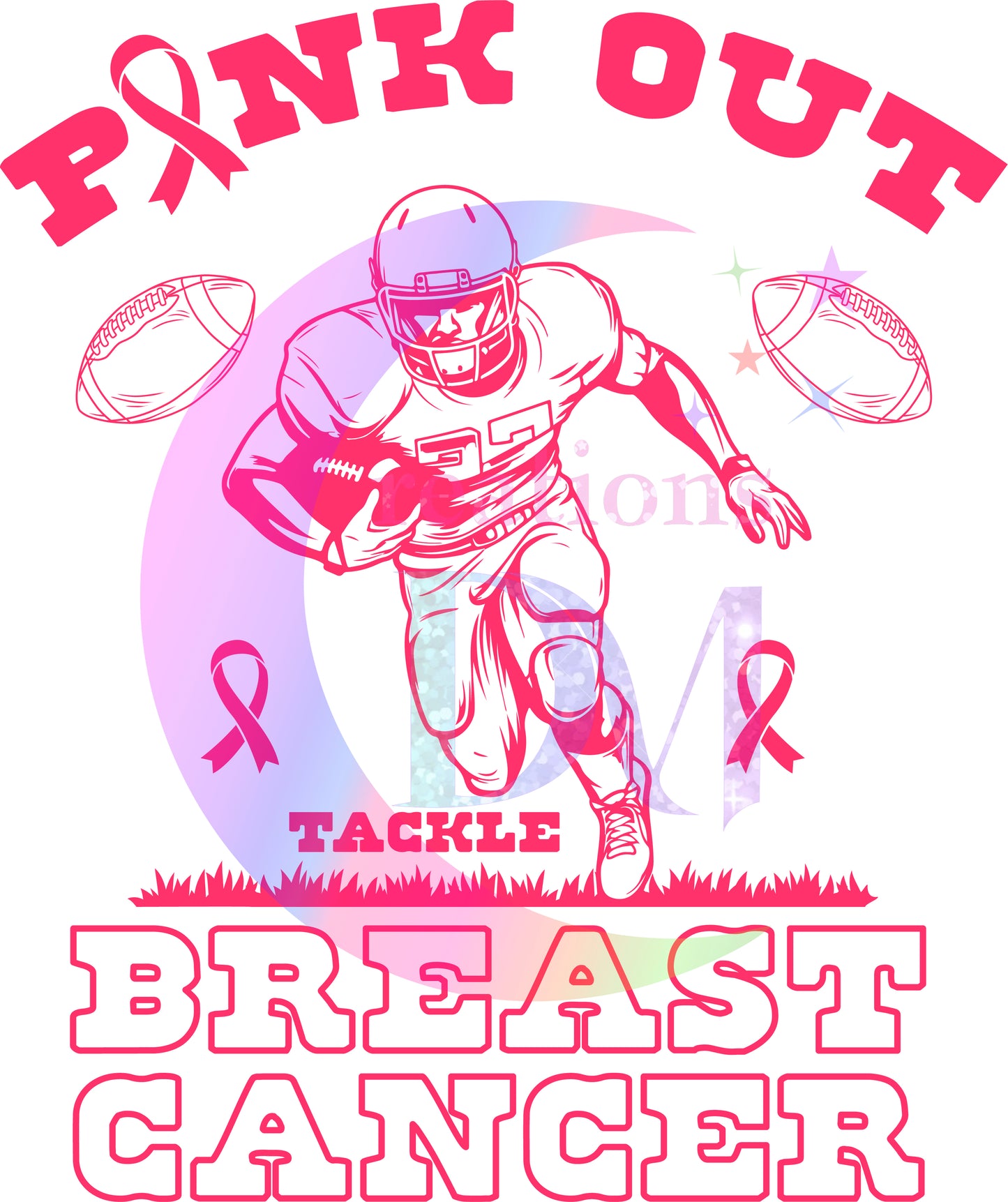 breast cancer awareness month - pink out football player