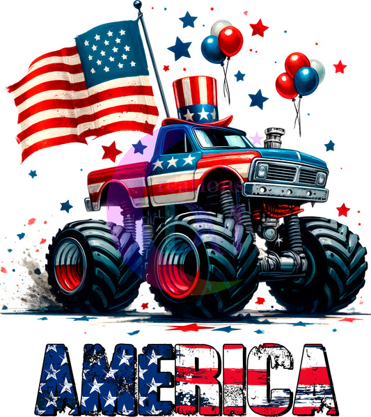 Fourth of July  -  America monster truck