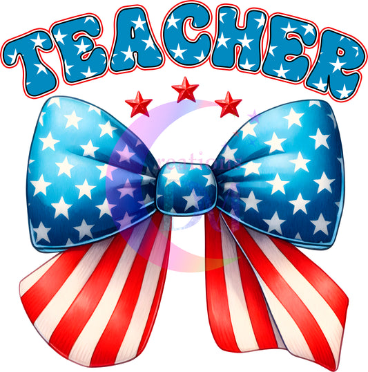 Fourth of July  -  teacher American bow