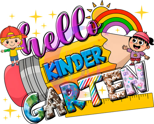 back to school DTF - hello, kindergarten