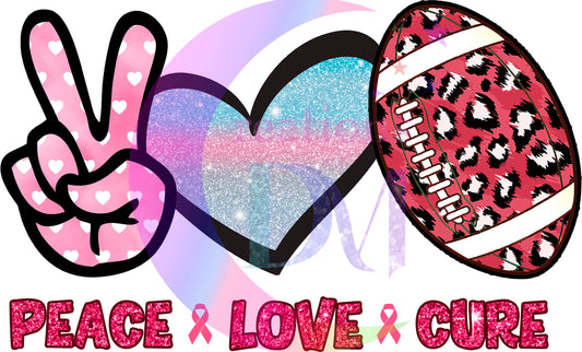 breast cancer awareness month - peace - love - cure