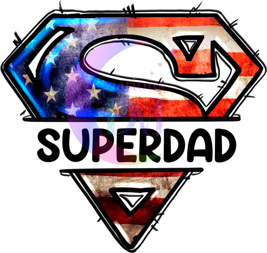 Father's Day DTF - Superdad American flag