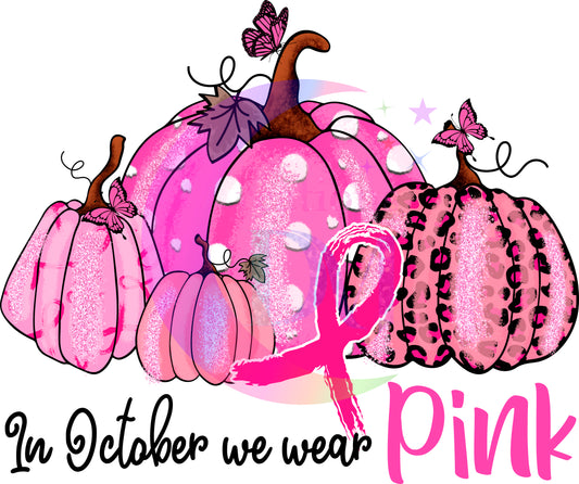 breast cancer awareness month - we wear pink ( pumpkins )