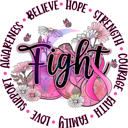 breast cancer awareness month -fight circle