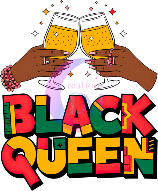 Juneteenth DTF - BLACK QUEEN , 2 GLASS OF WINE