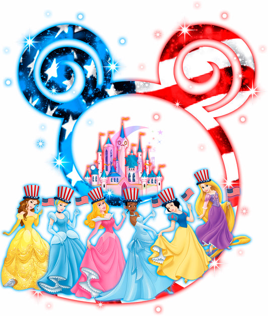 Fourth of July DTF - happy 4th of July princesses