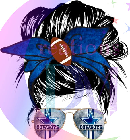 Dallas Cowboys - #cowboys bun , blue and football bow