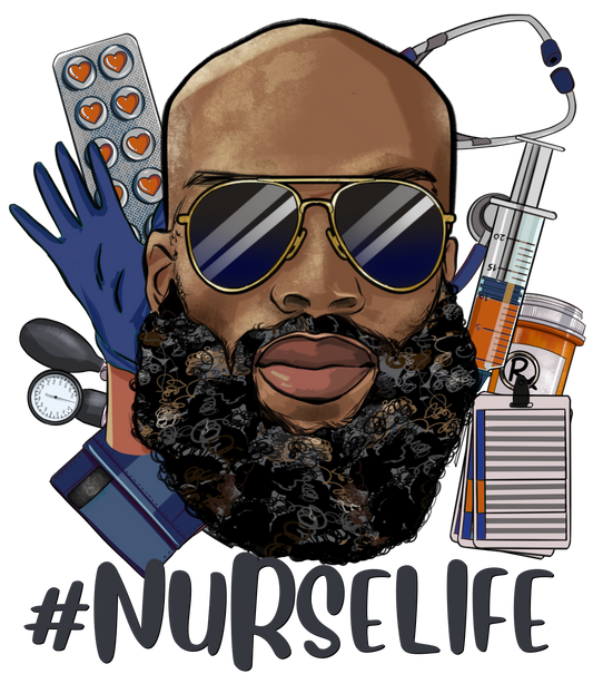 NURSE - black bald man #nurselife