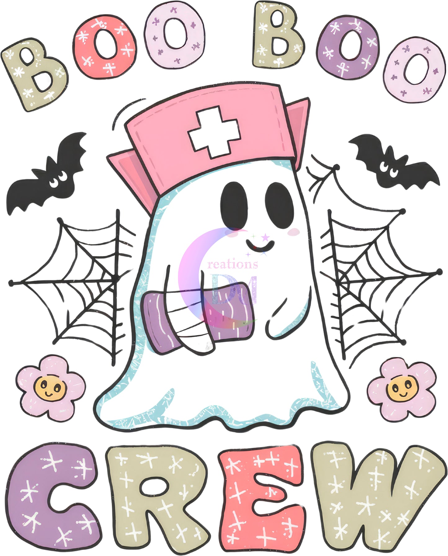 halloween DTF -  Ghost - boo boo crew nurse