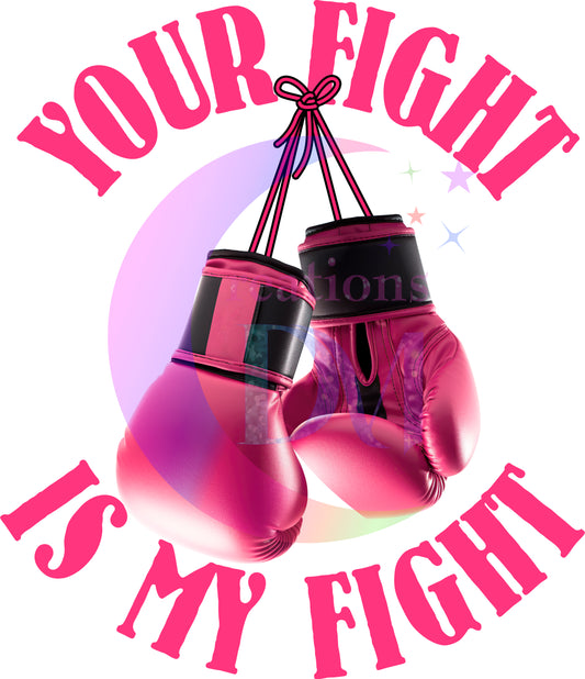 breast cancer awareness month -  your fight is my fight punching gloves