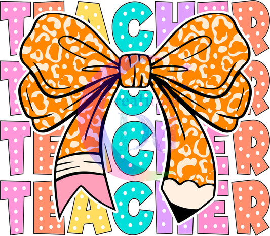 Teacher -  TEACHER X4 orange bow