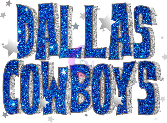 Dallas Cowboys - dallascowboys blue glitter letters