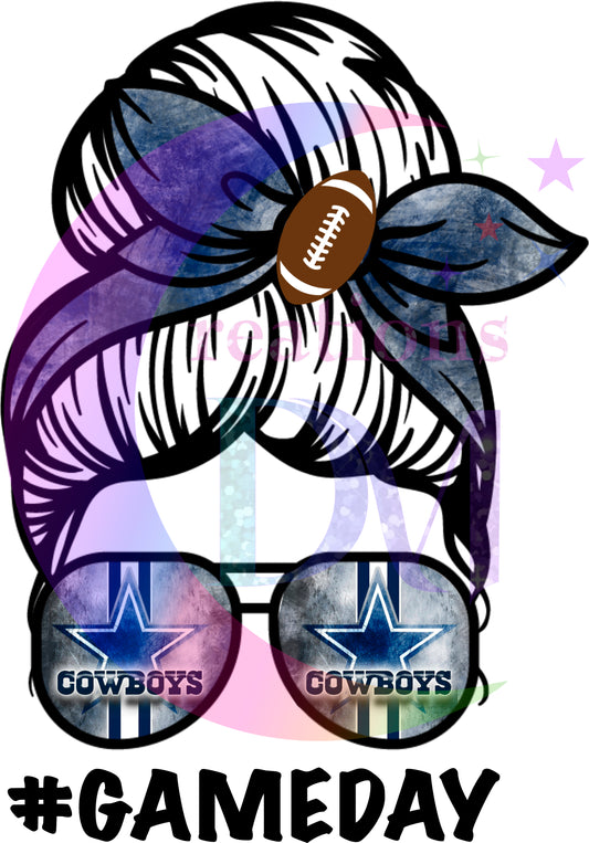 Dallas Cowboys - #gameday bun , bow and glasses