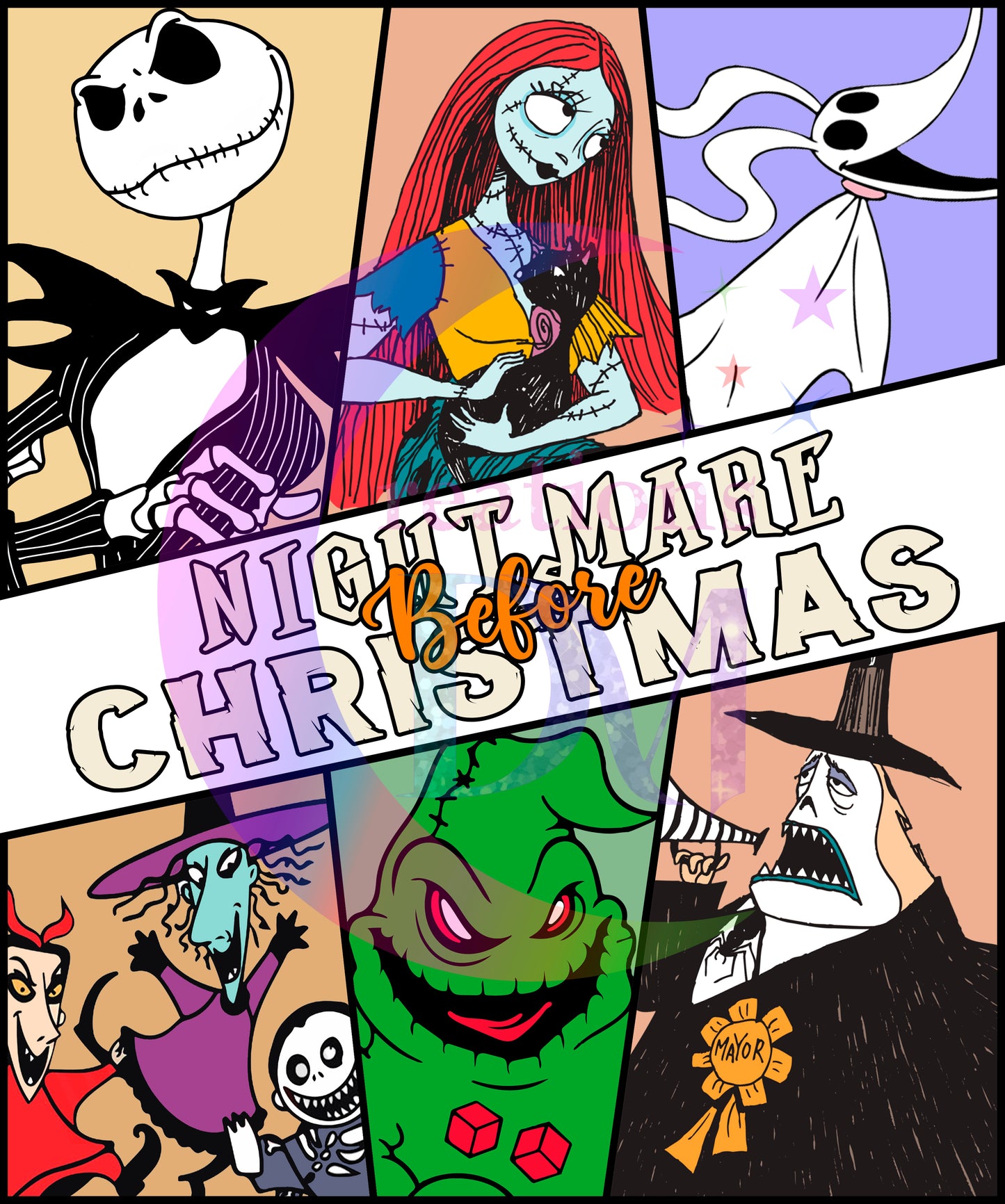 halloween DTF - nightmare before Christmas x6