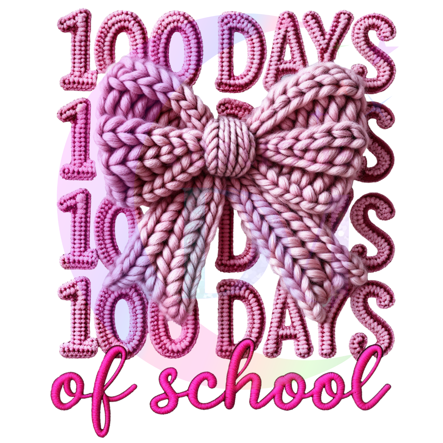 100 DAYS of school - Crochet Pink bow