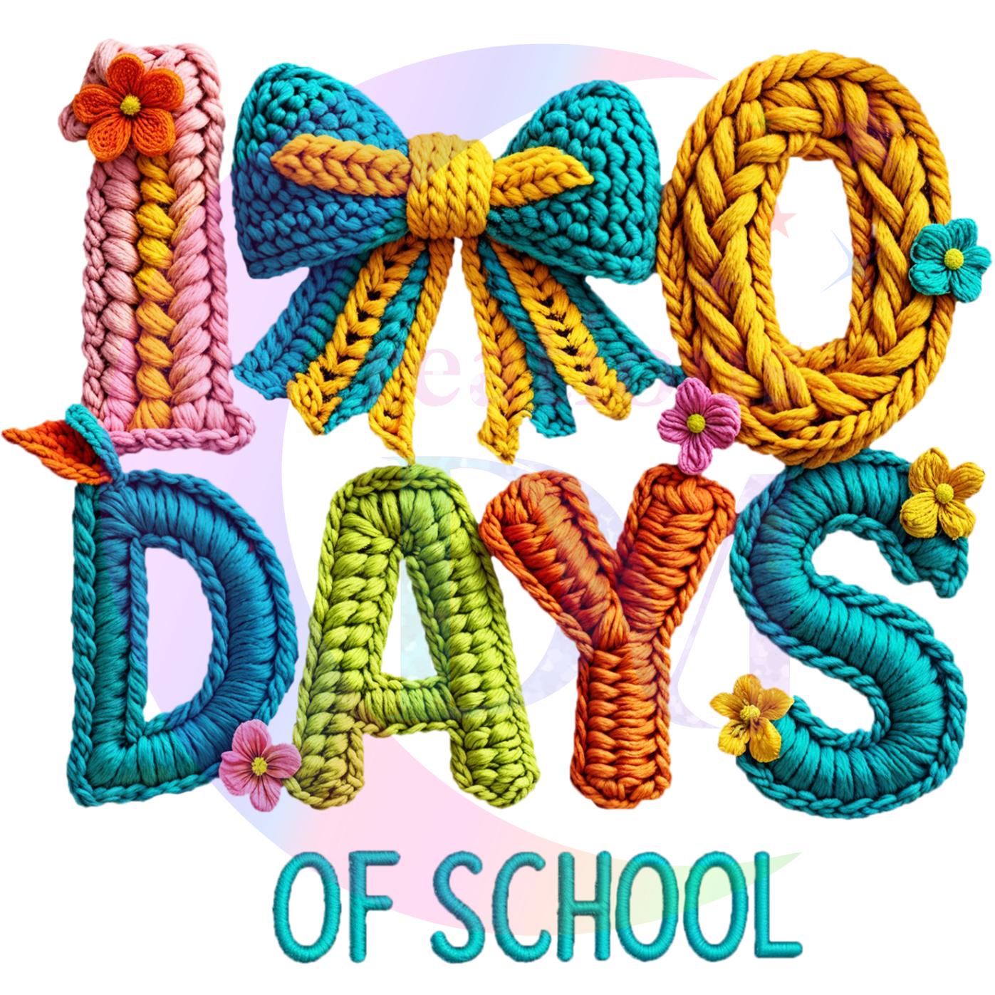 100 DAYS of school - Crochet Multi color