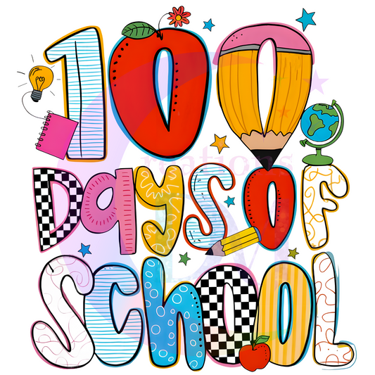 100 DAYS of school -Colorful