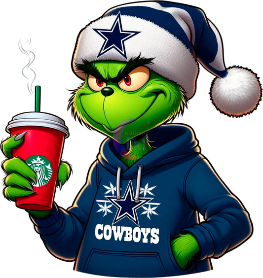 Christmas DTF - dallas cowboy grinch