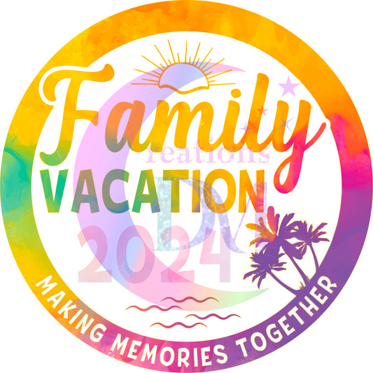 vacation DTF - family vacay colorful circle